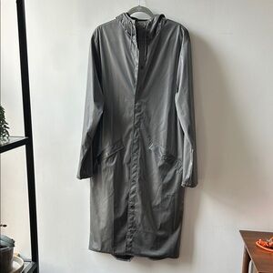 Waterproof Rains Metallic Grey Longer Jacket sz L
